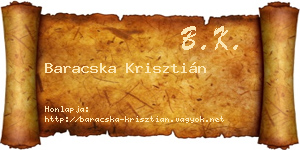 Baracska Krisztián névjegykártya